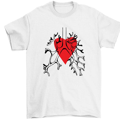 Lungs and heart illustration Children's white Tshirt 12-13 Years