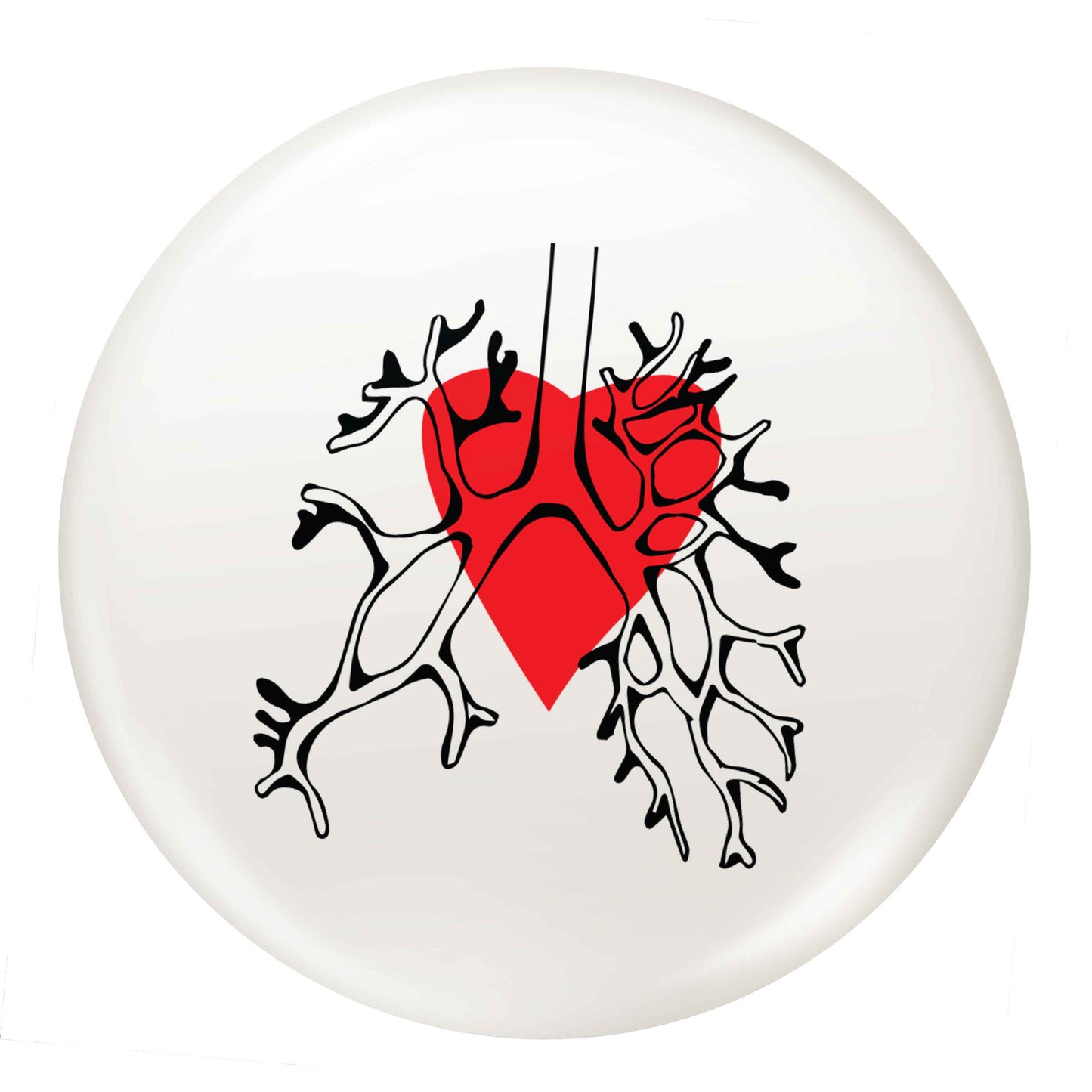 Lungs and heart illustration small 25mm Pin badge