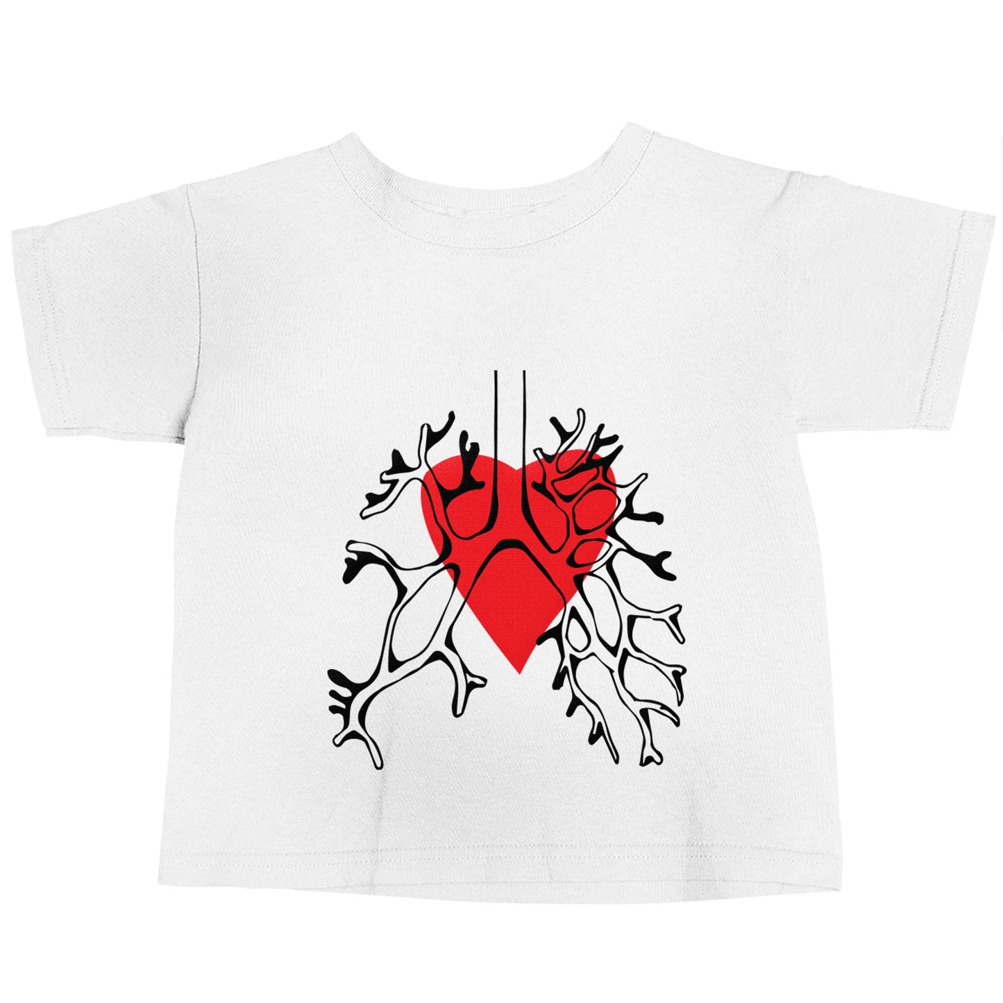 Lungs and heart illustration white baby toddler Tshirt 2 Years