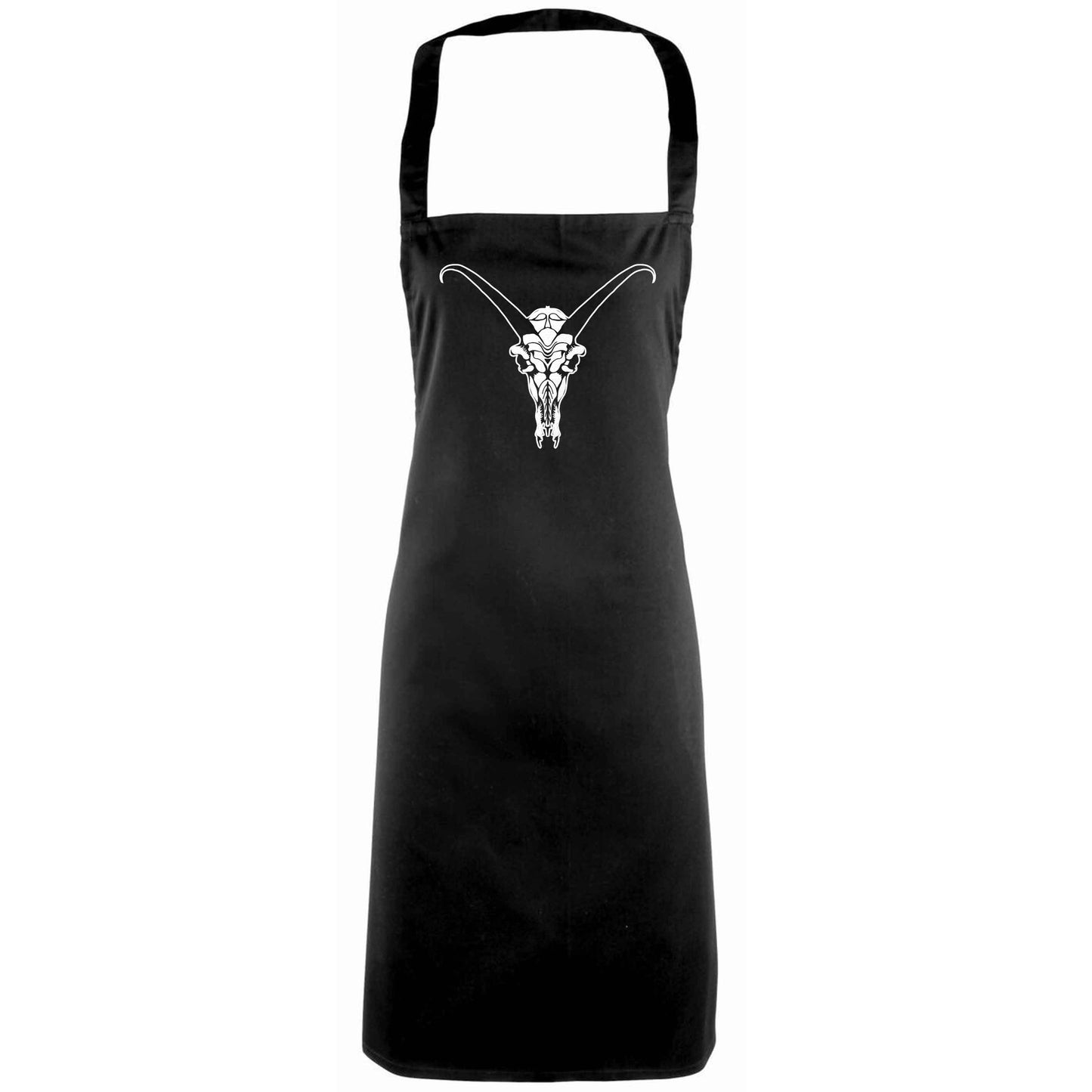 Deer skull illustration adults black apron