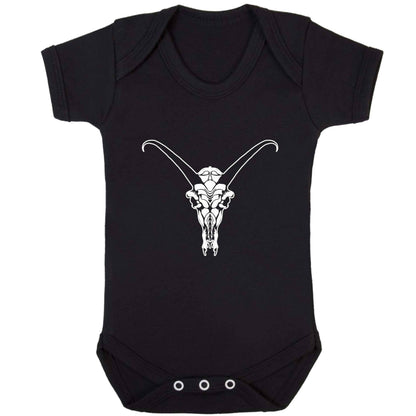 Deer skull illustration baby bodysuit black 18-24 months