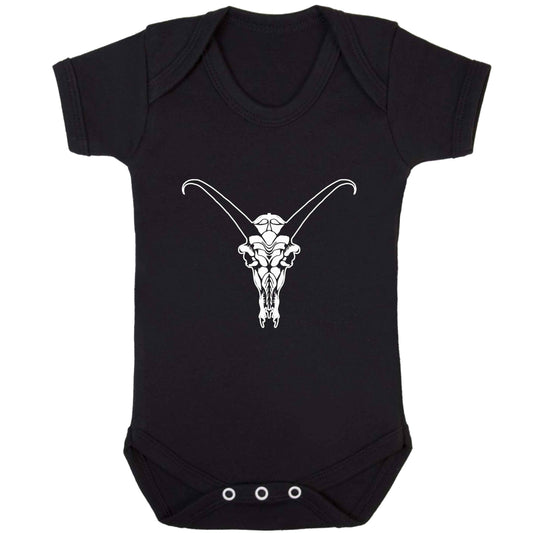 Deer skull illustration baby bodysuit black 18-24 months