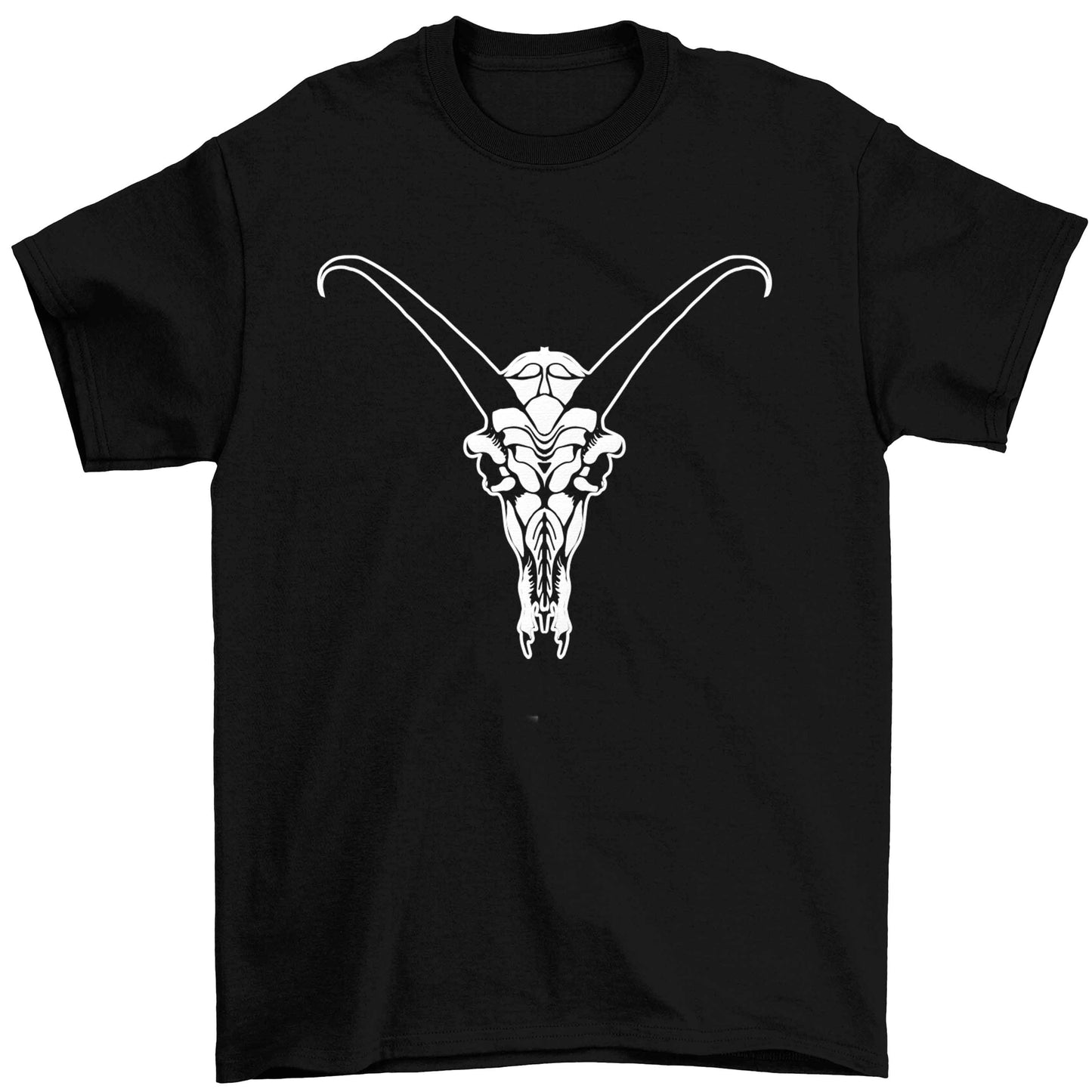 Deer skull illustration Children's black Tshirt 12-13 Years