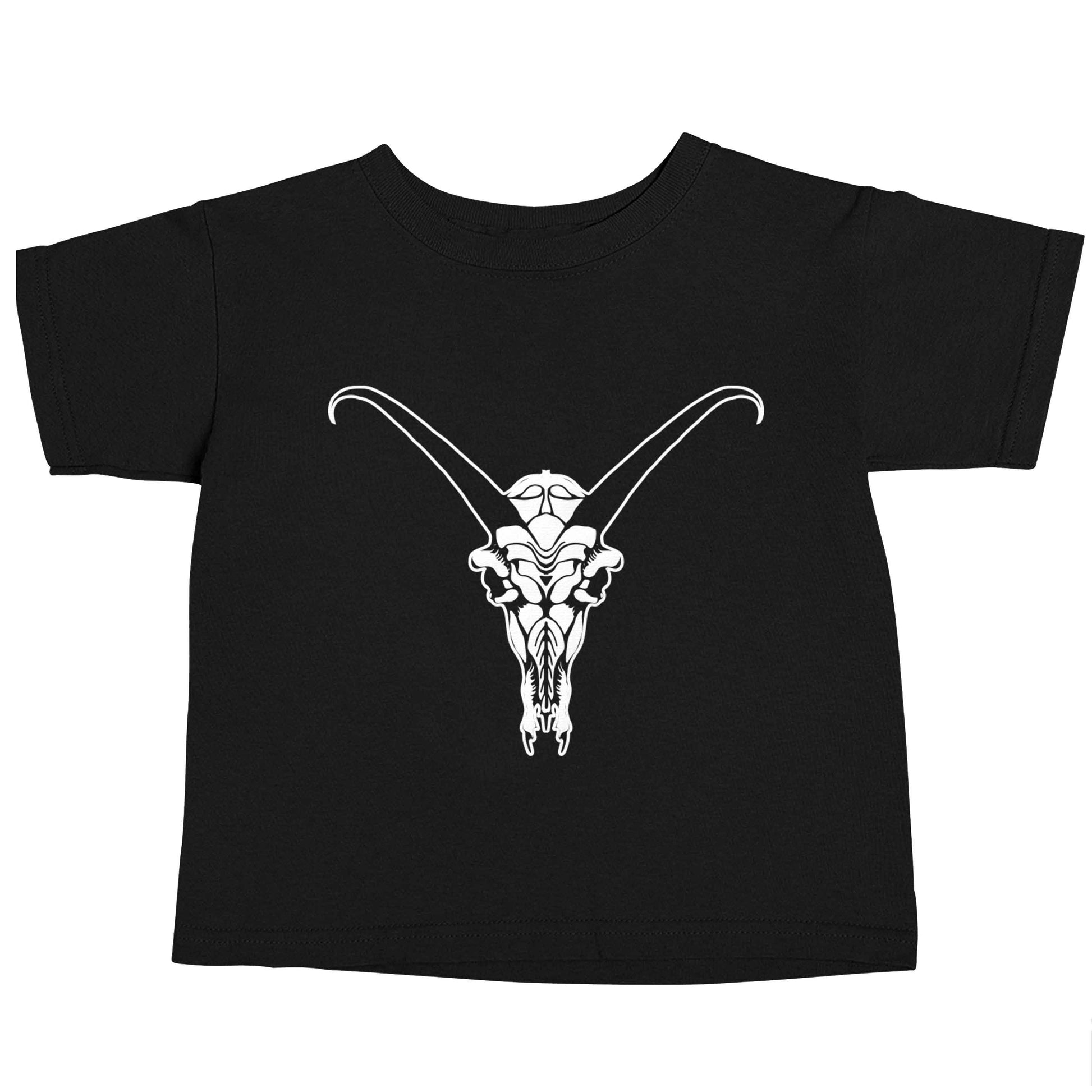 Deer skull illustration Black baby toddler Tshirt 2 years