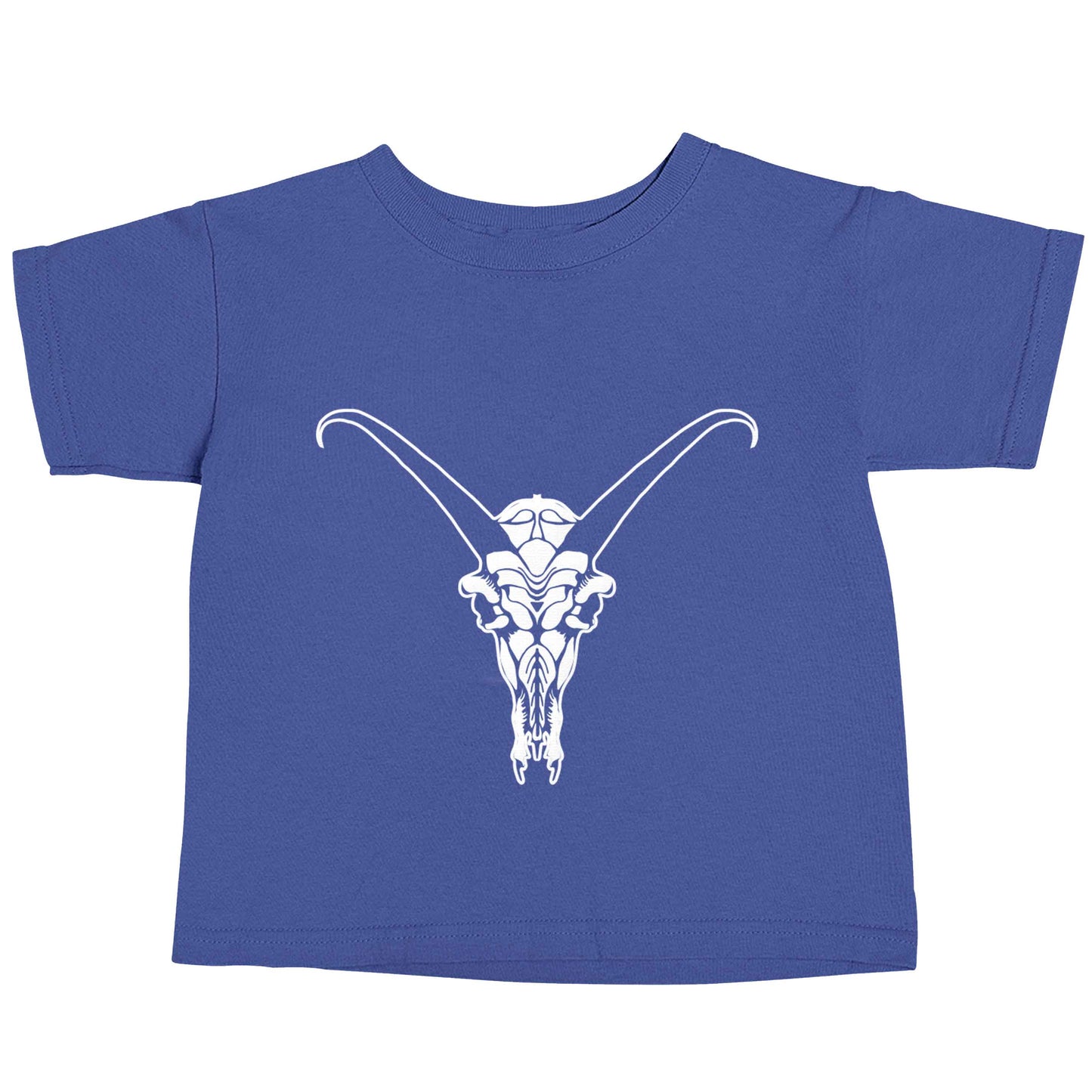 Deer skull illustration blue baby toddler Tshirt 2 Years