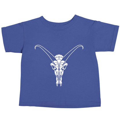 Deer skull illustration blue baby toddler Tshirt 2 Years