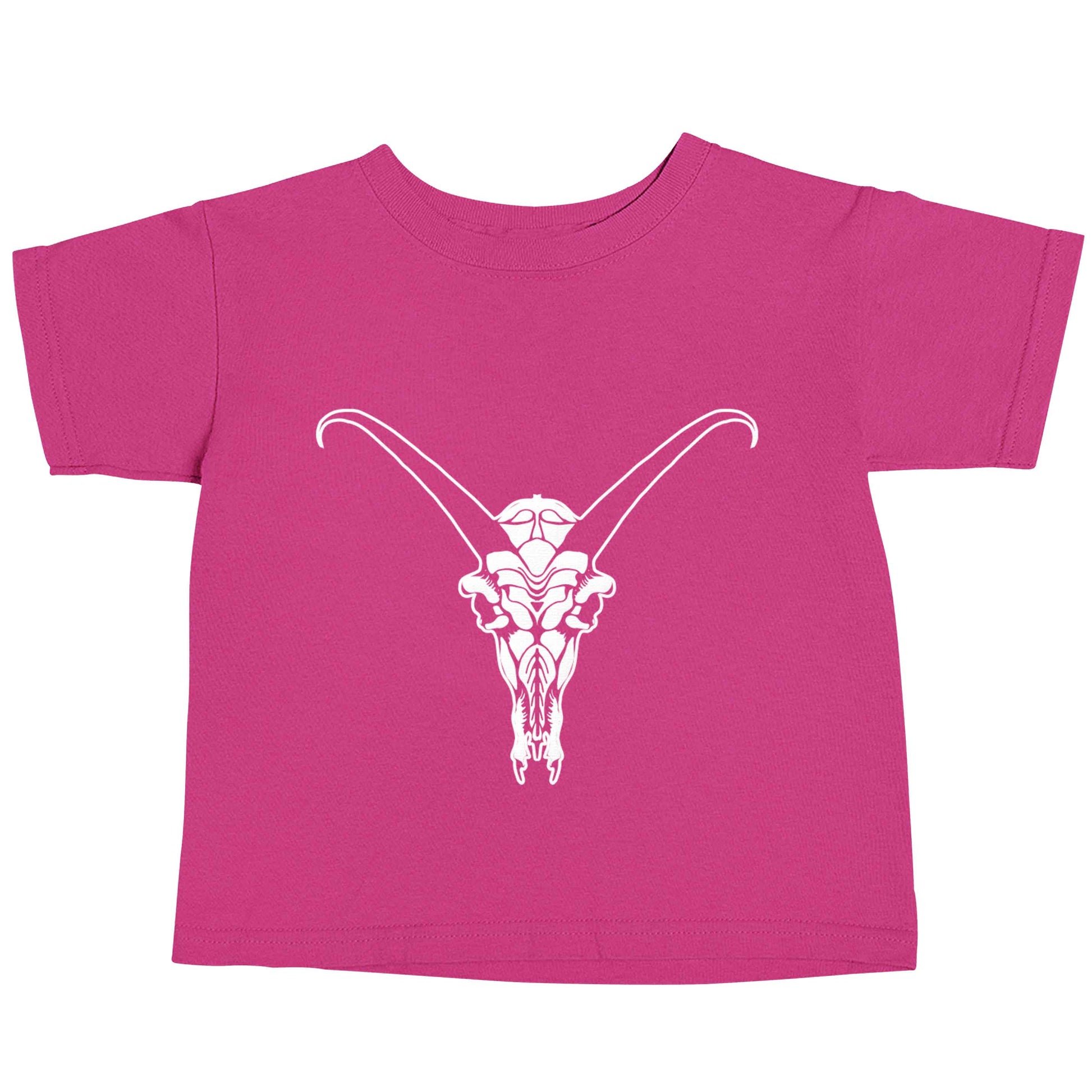 Deer skull illustration pink baby toddler Tshirt 2 Years