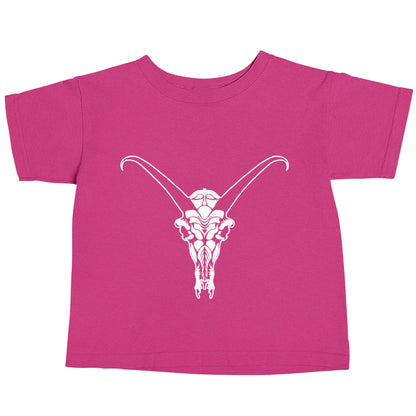 Deer skull illustration pink baby toddler Tshirt 2 Years