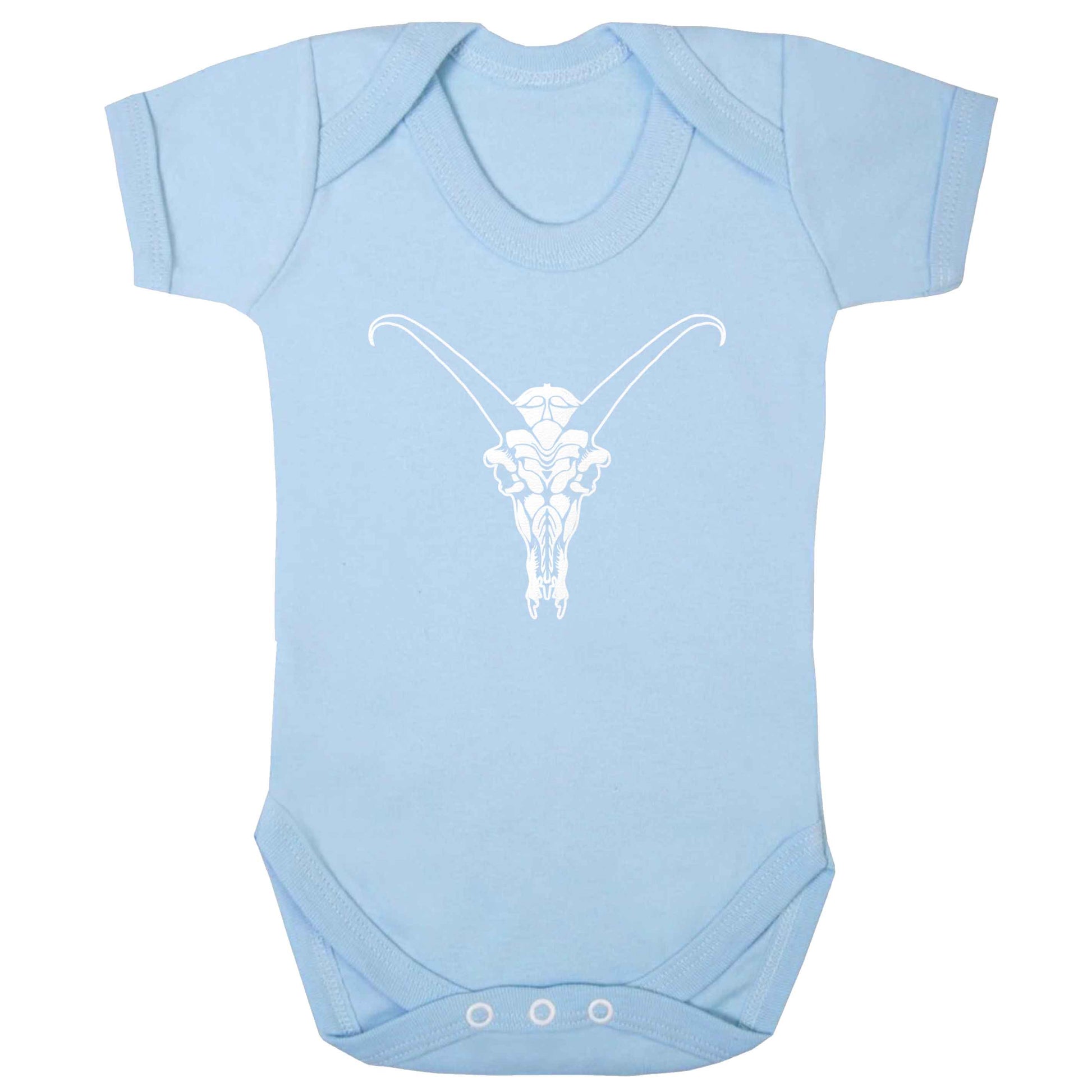 Deer skull illustration baby bodysuit pale blue 18-24 months