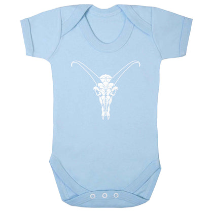 Deer skull illustration baby bodysuit pale blue 18-24 months