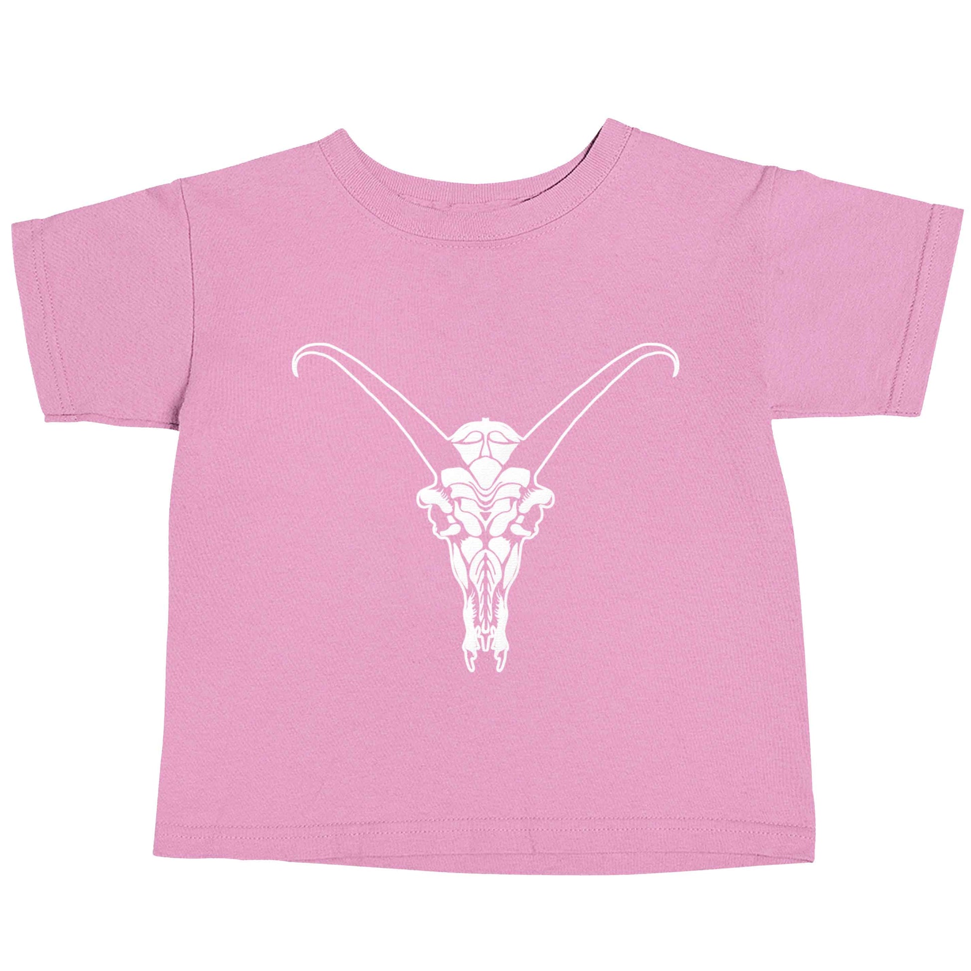 Deer skull illustration light pink baby toddler Tshirt 2 Years