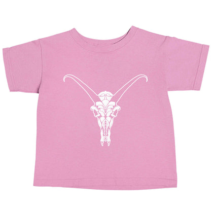 Deer skull illustration light pink baby toddler Tshirt 2 Years