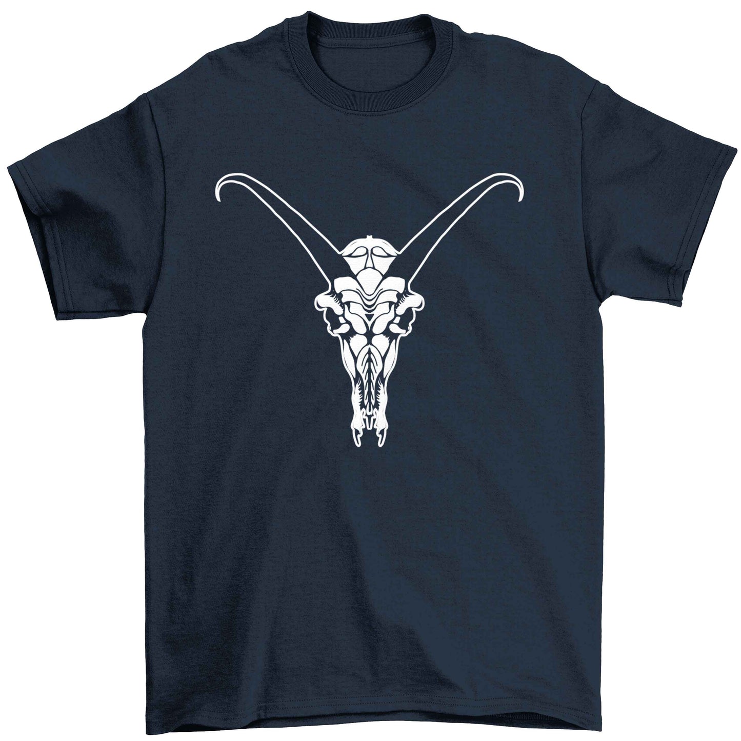Deer skull illustration Children's navy Tshirt 12-13 Years