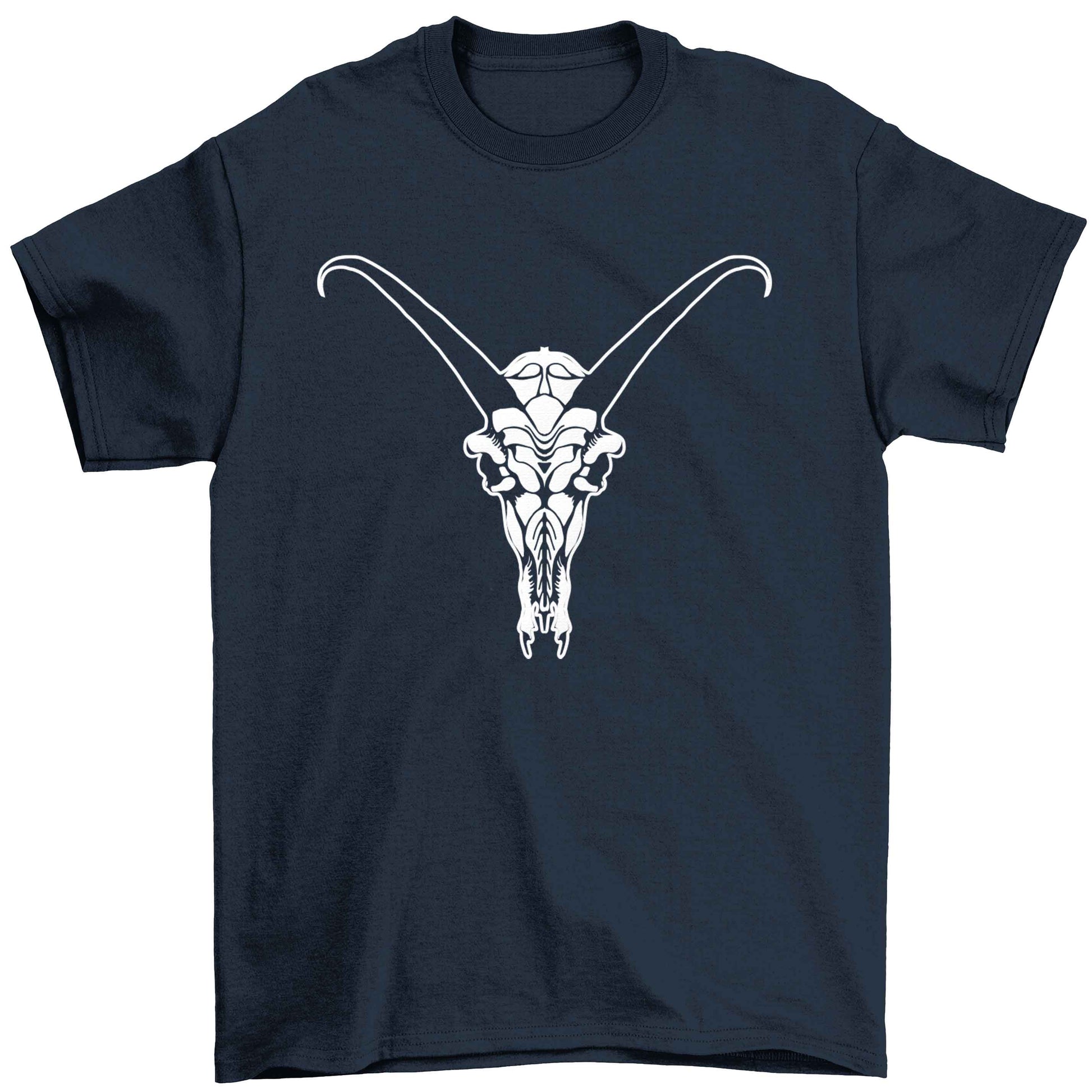 Deer skull illustration Children's navy Tshirt 12-13 Years