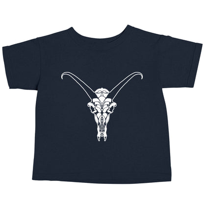 Deer skull illustration navy baby toddler Tshirt 2 Years