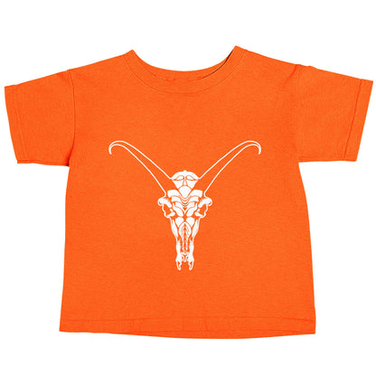 Deer skull illustration orange baby toddler Tshirt 2 Years