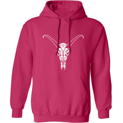 Deer skull illustration adults unisex pink hoodie 2XL