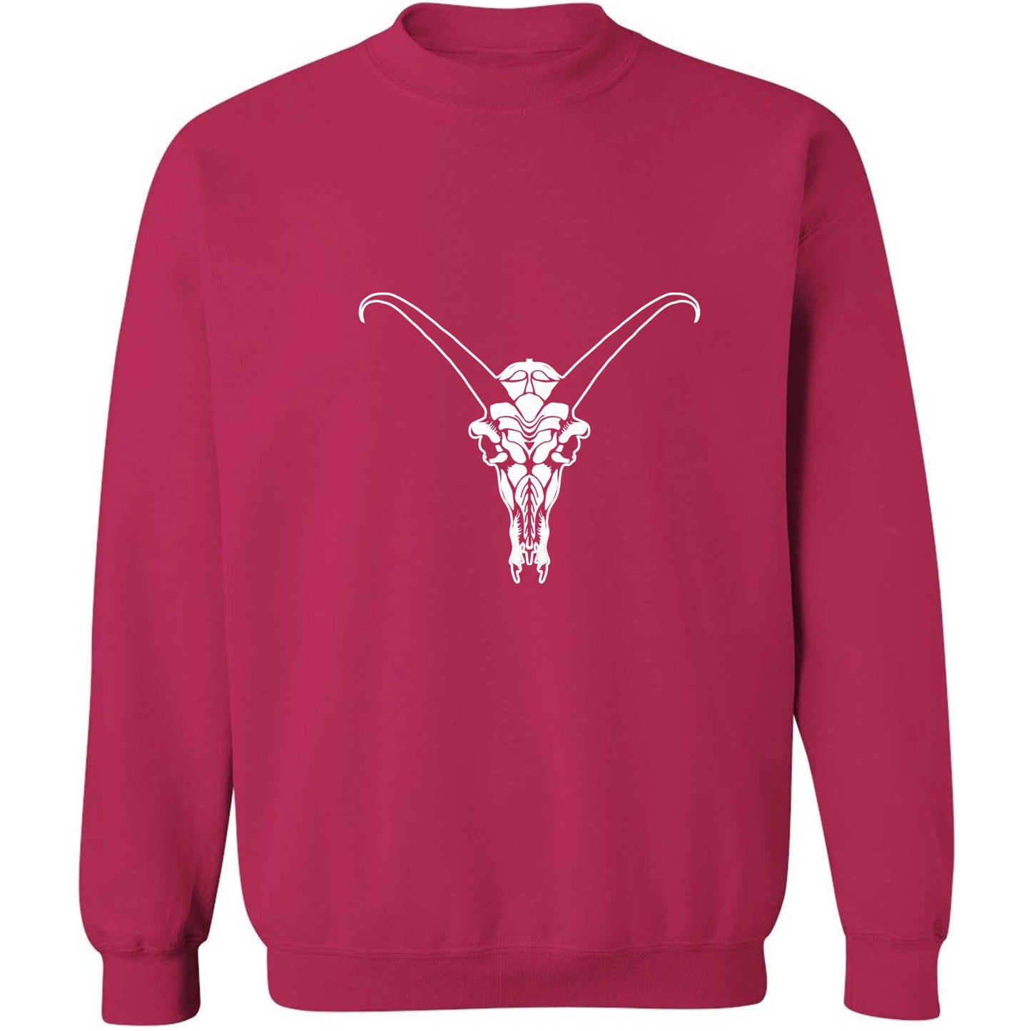 Deer skull illustration adult's unisex pink sweater 2XL