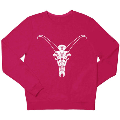Deer skull illustration children's pink sweater 12-13 Years
