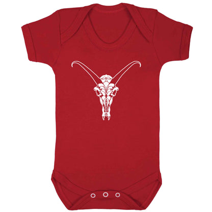 Deer skull illustration baby bodysuit red 18-24 months