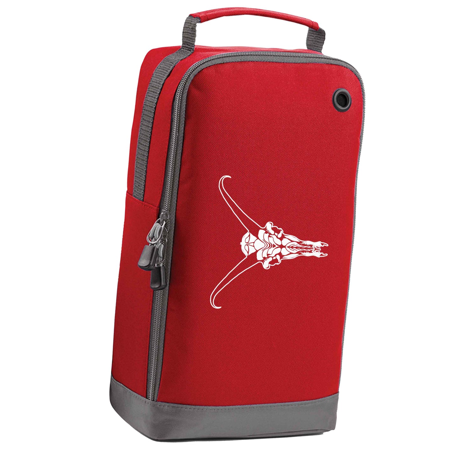 Deer skull illustration red sports shoe bag vertical print