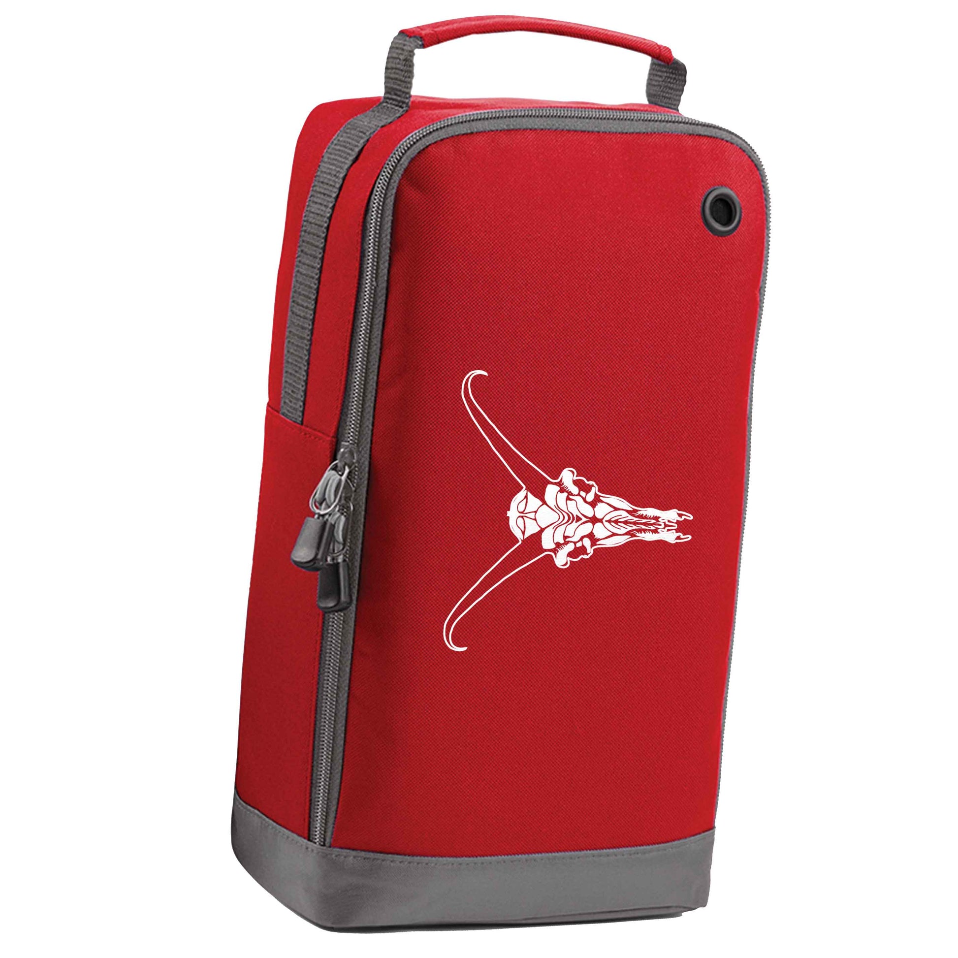Deer skull illustration red sports shoe bag vertical print