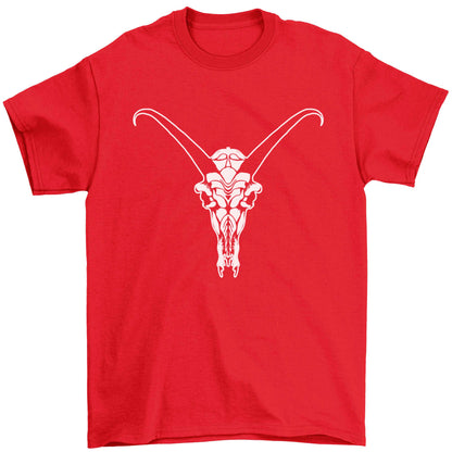 Deer skull illustration Children's red Tshirt 12-13 Years