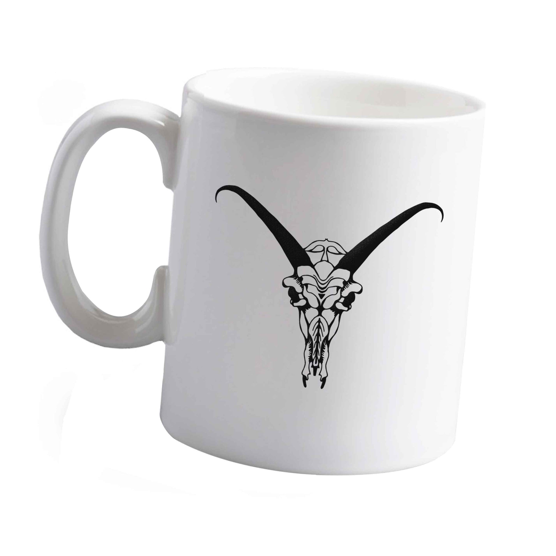 10 oz Deer skull illustration ceramic mug left sided