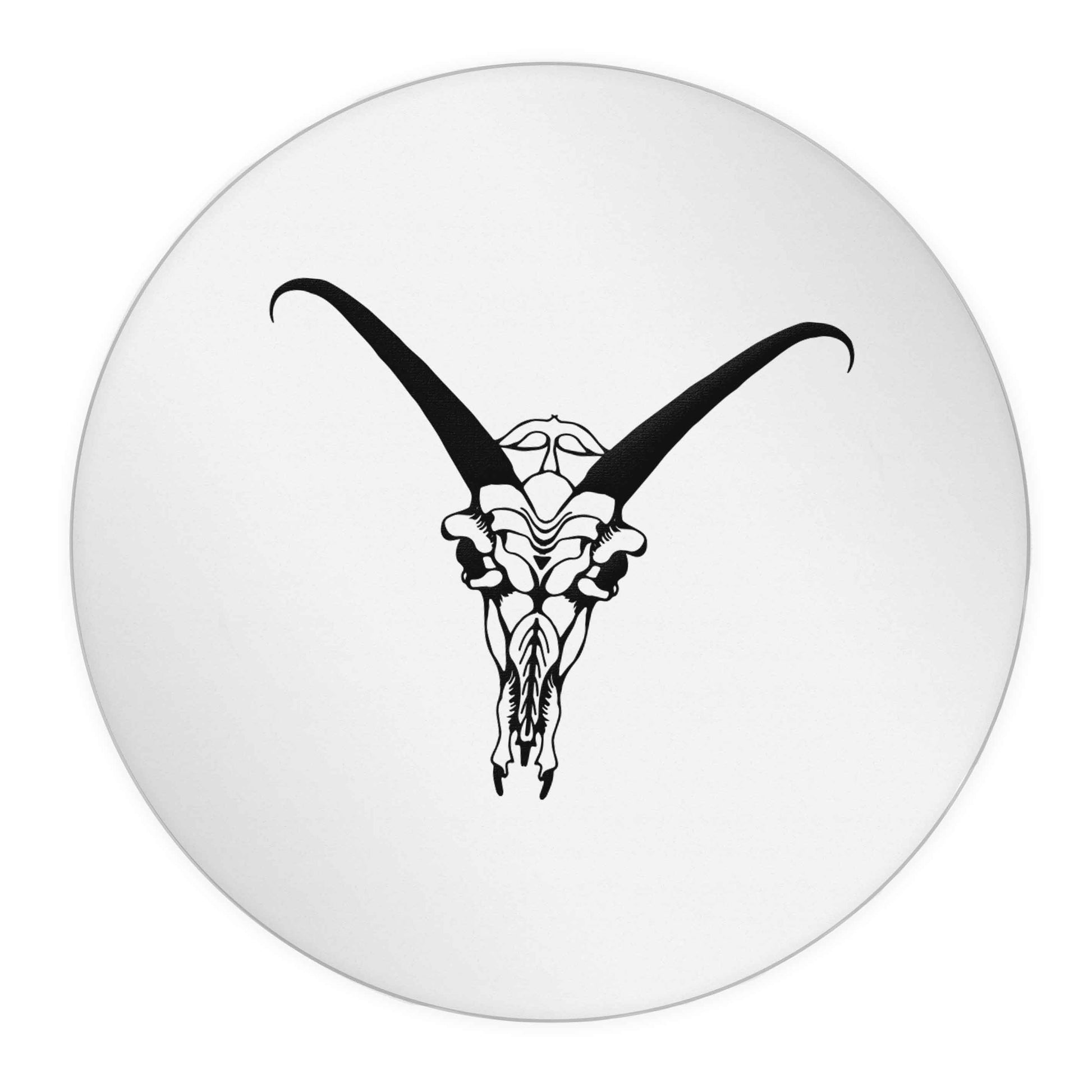 Deer skull illustration 24 @ 45mm matt circle stickers