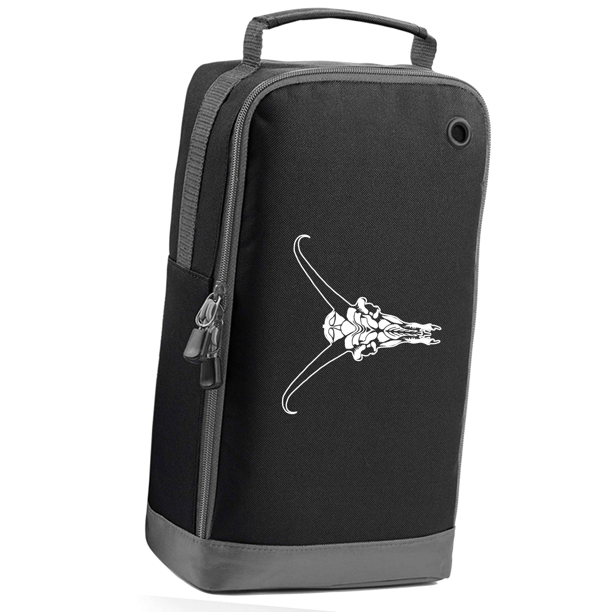Deer skull illustration black sports shoe bag horizontal print