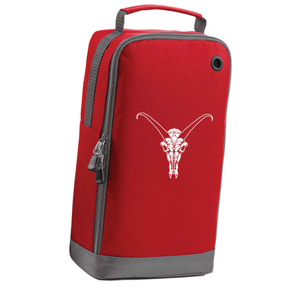 Deer skull illustration red sports shoe bag horizontal print