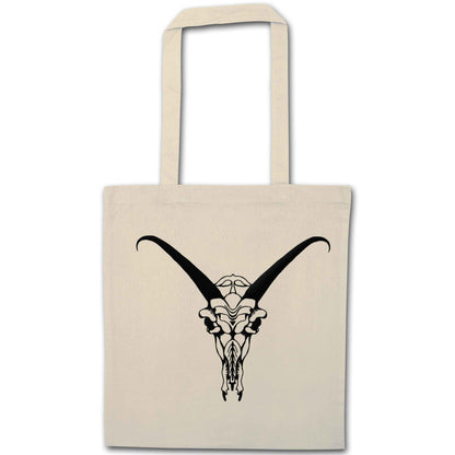 Deer skull illustration natural tote bag