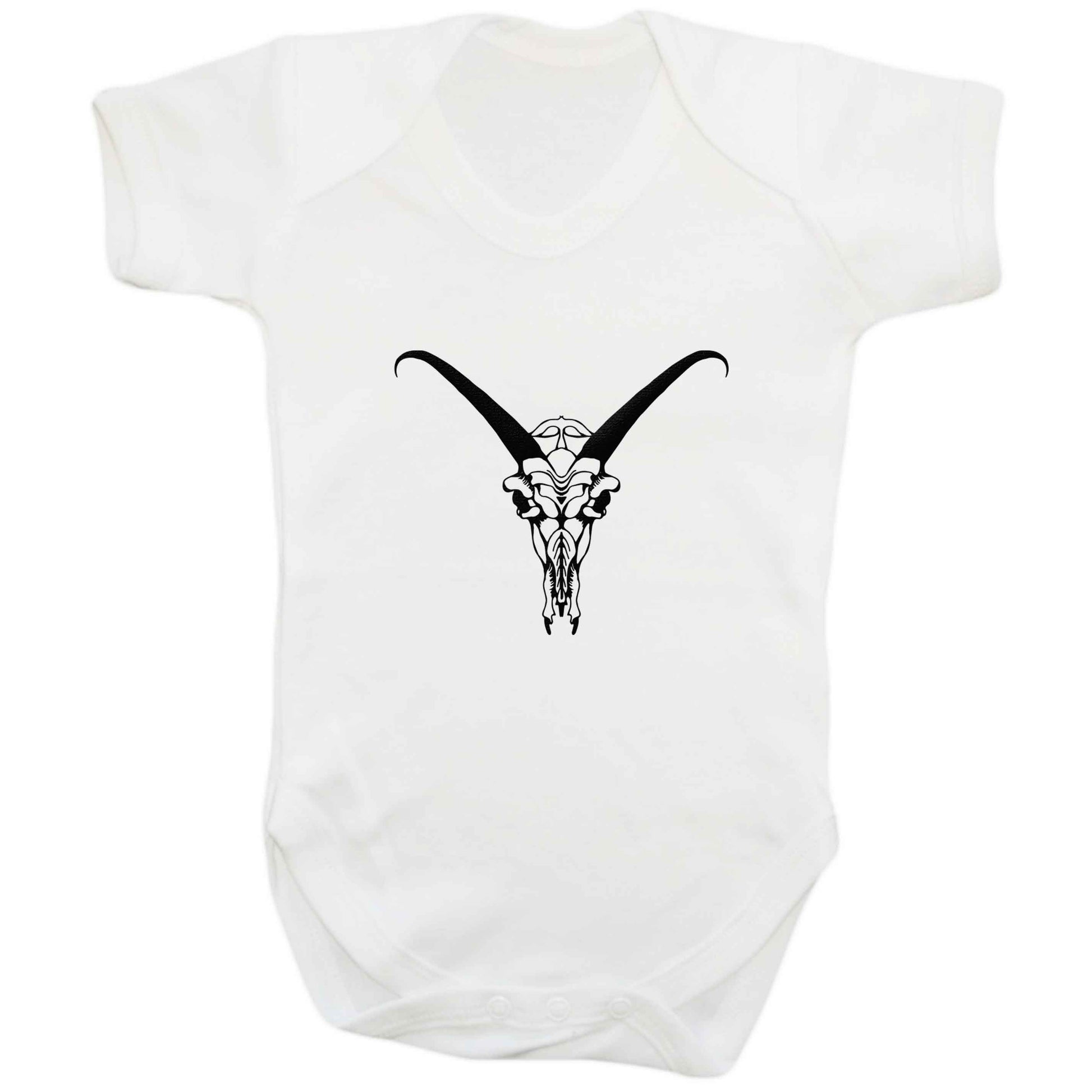Deer skull illustration baby bodysuit white 18-24 months