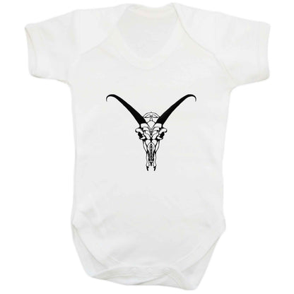 Deer skull illustration baby bodysuit white 18-24 months