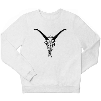 Deer skull illustration children's white sweater 12-13 Years