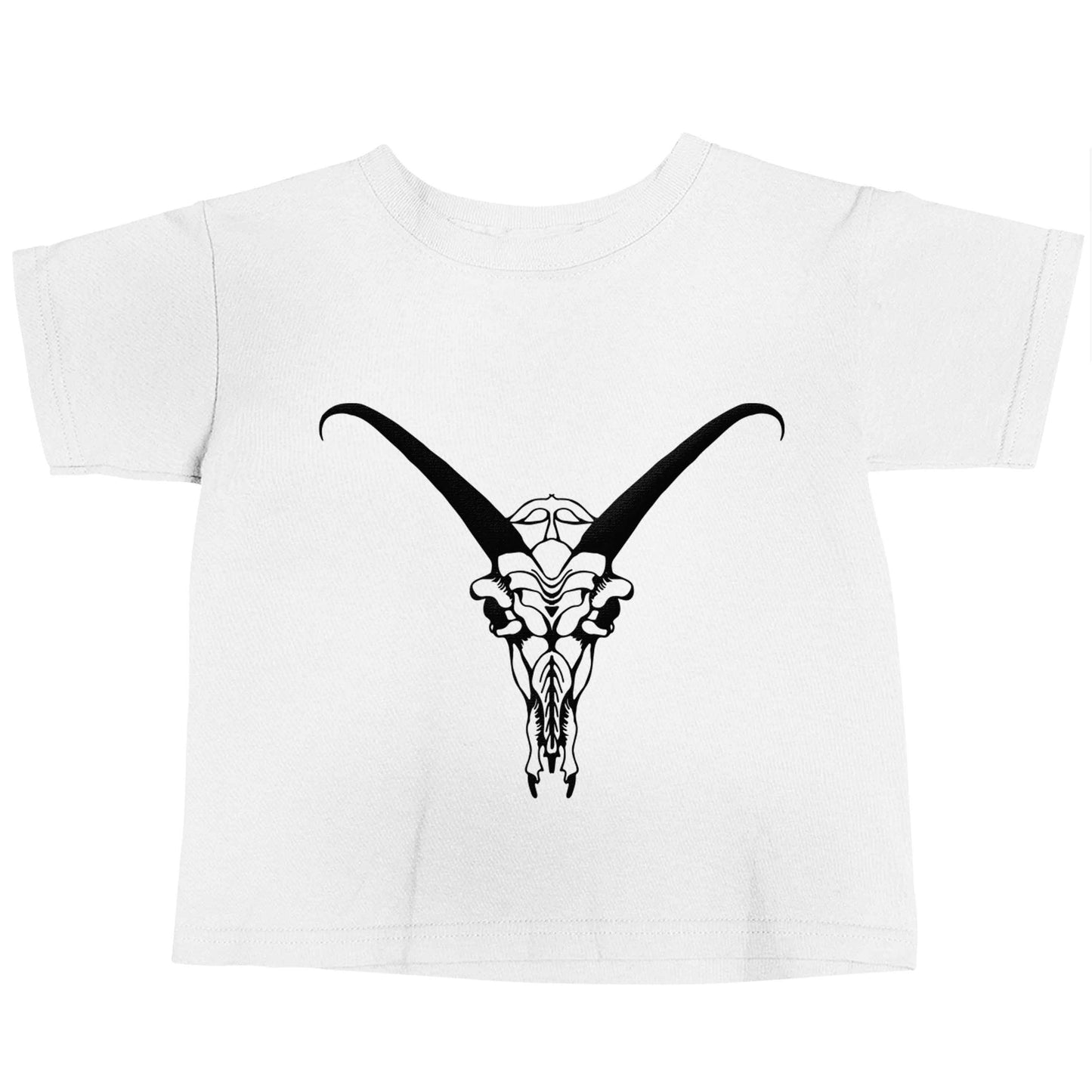 Deer skull illustration white baby toddler Tshirt 2 Years