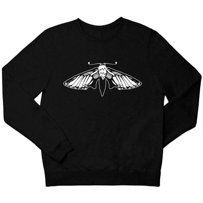 Moth illustration children's black sweater 12-13 Years