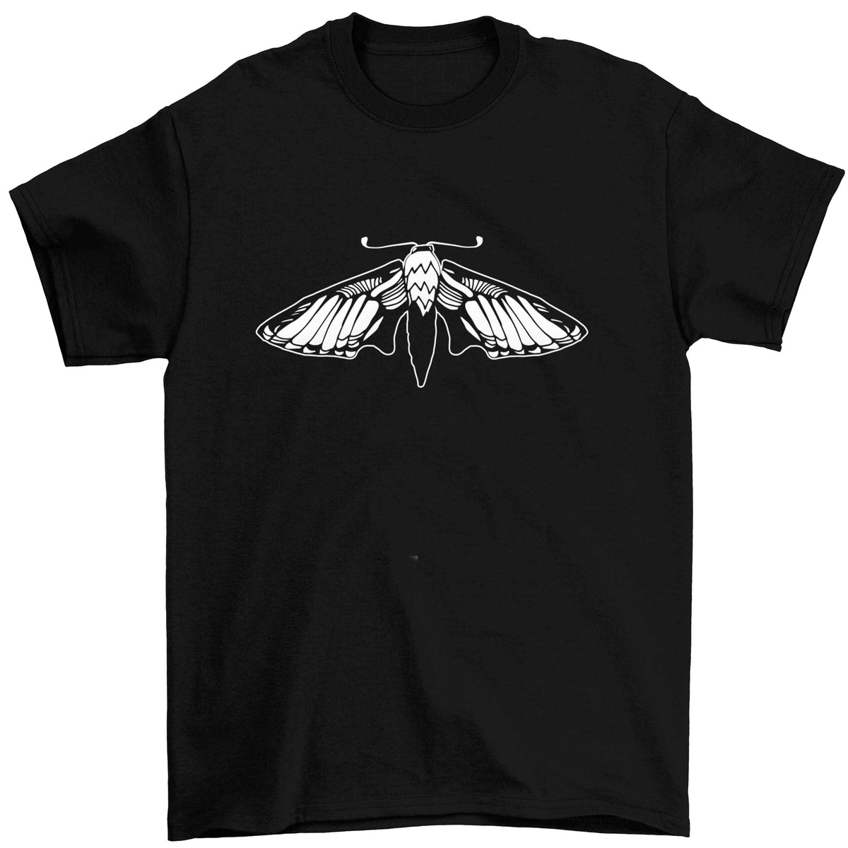 Moth illustration Children's black Tshirt 12-13 Years