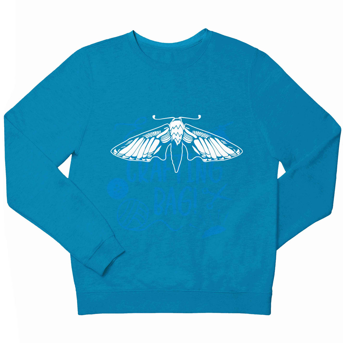 Moth illustration children's blue sweater 12-13 Years