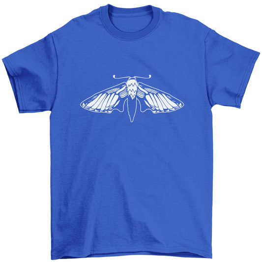 Moth illustration Children's blue Tshirt 12-13 Years