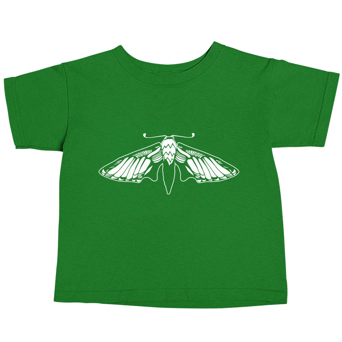 Moth illustration green baby toddler Tshirt 2 Years
