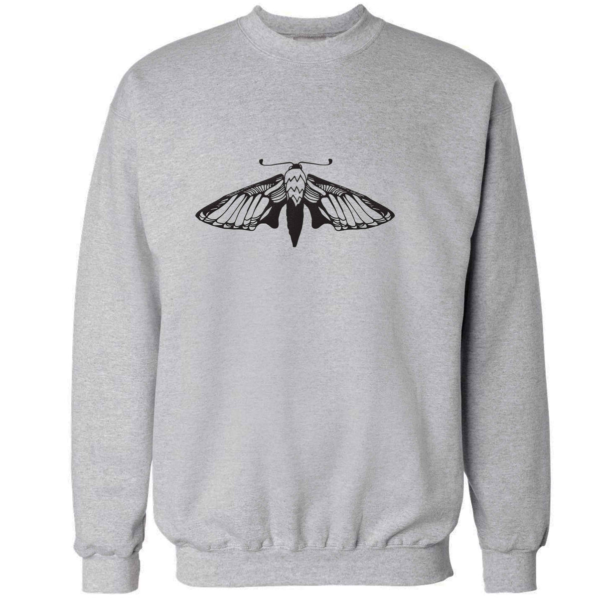 Moth illustration adult's unisex grey sweater 2XL