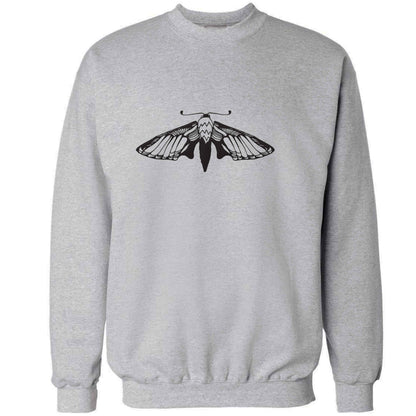 Moth illustration adult's unisex grey sweater 2XL