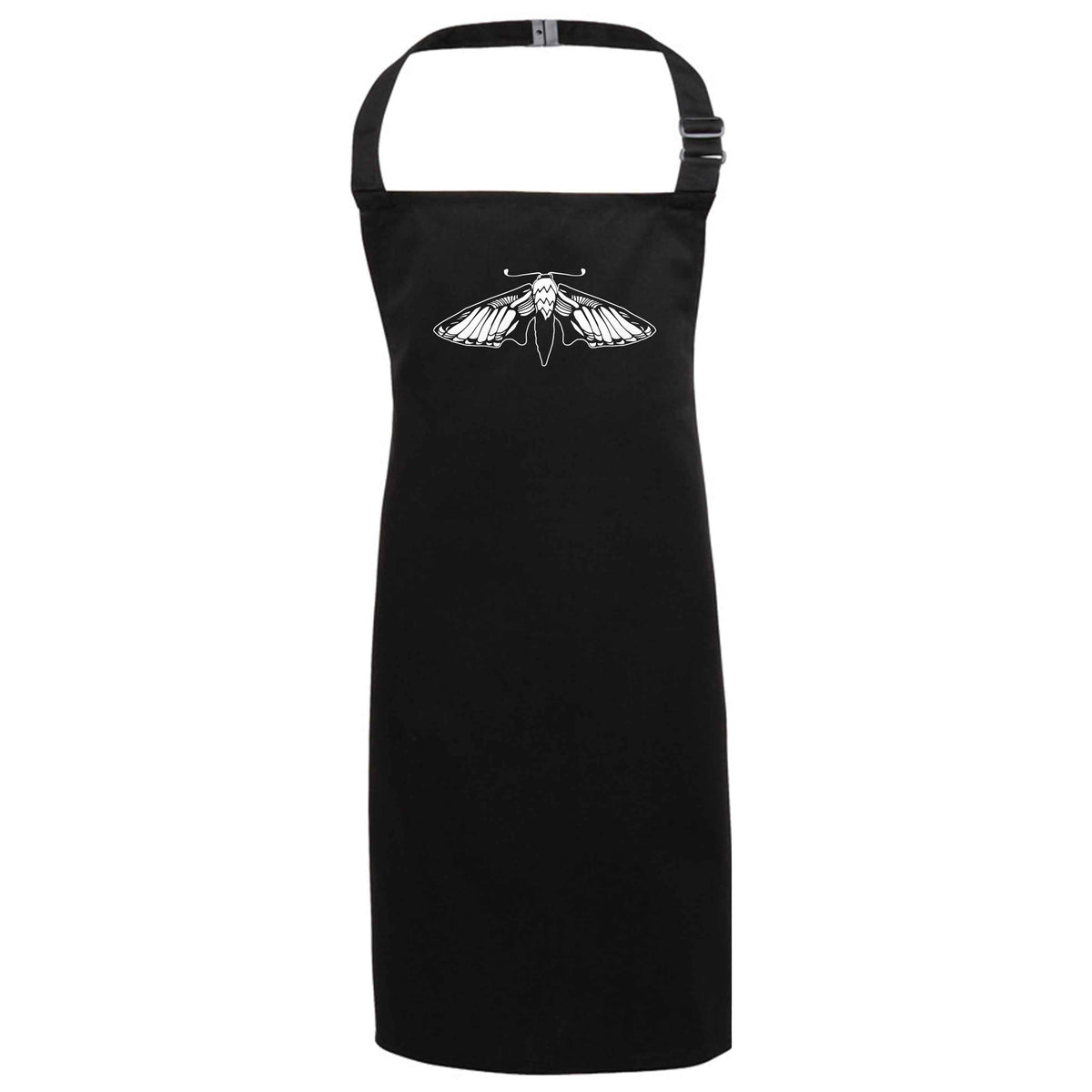Moth illustration black apron 7-10 years
