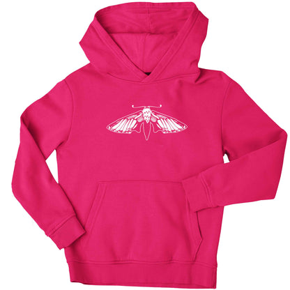 Moth illustration children's pink hoodie 12-13 Years