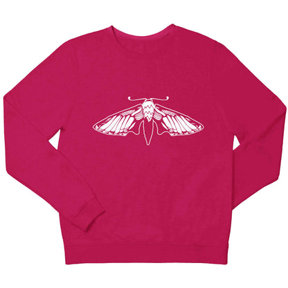 Moth illustration children's pink sweater 12-13 Years