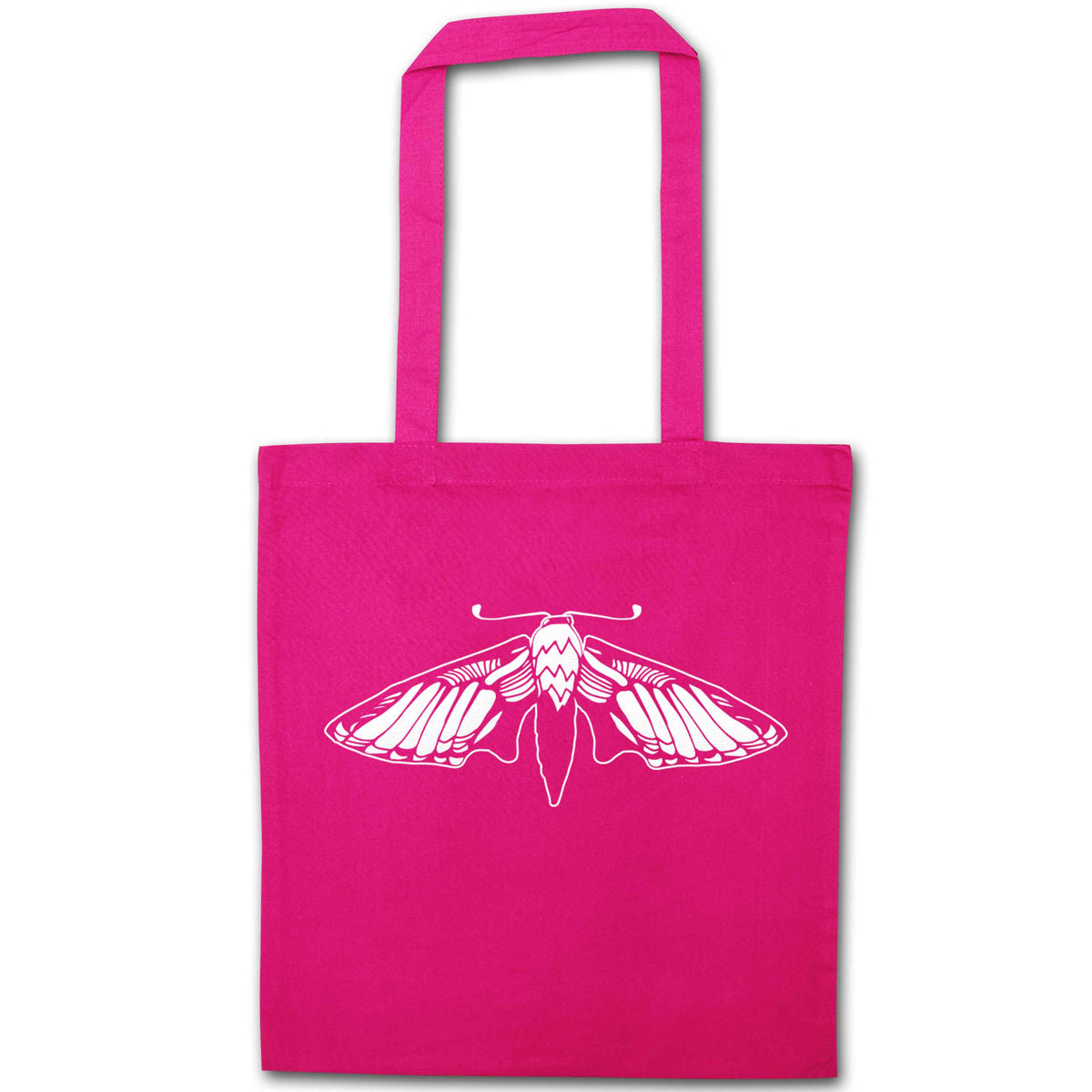 Moth illustration pink tote bag