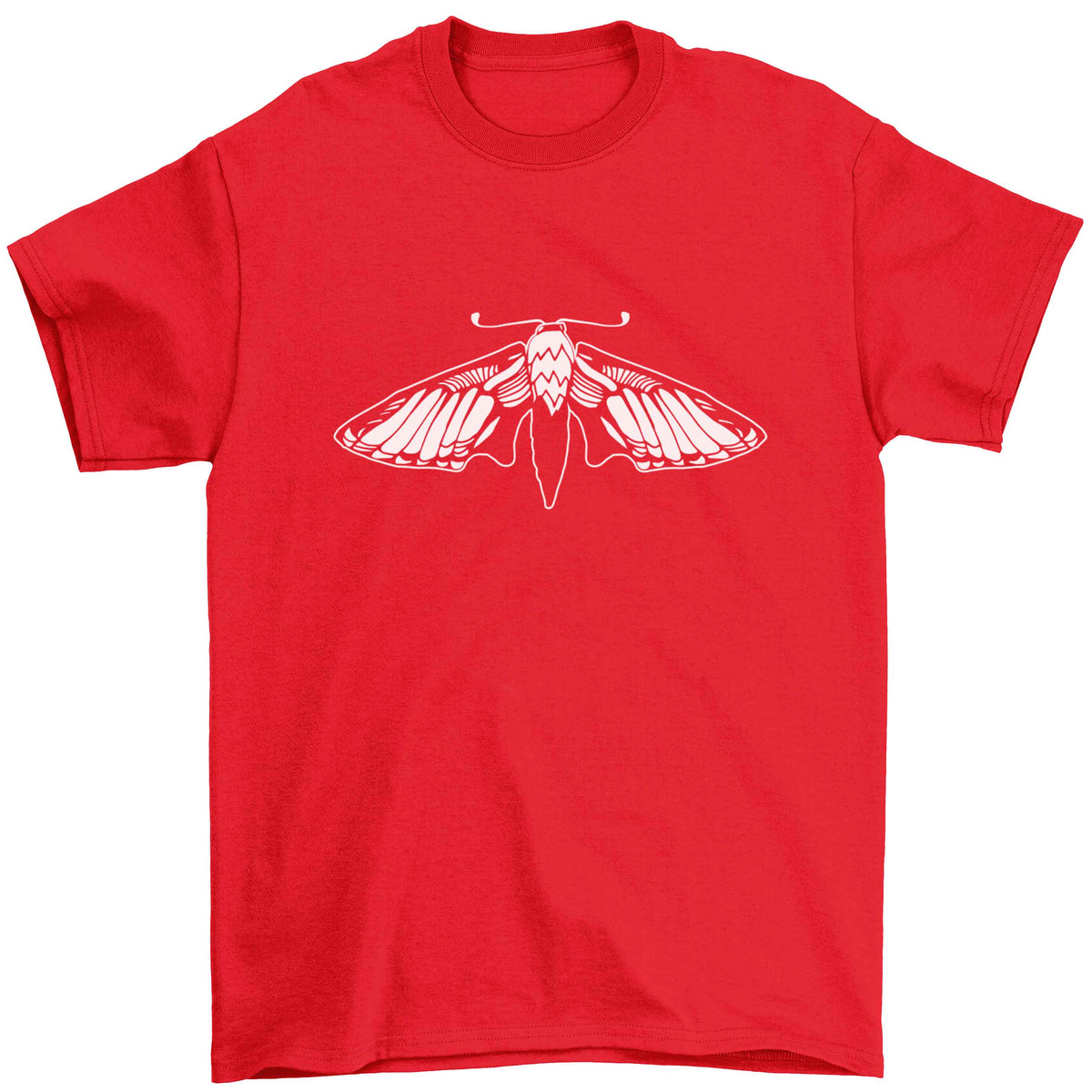 Moth illustration Children's red Tshirt 12-13 Years