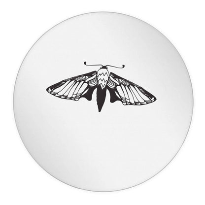 Moth illustration 24 @ 45mm matt circle stickers