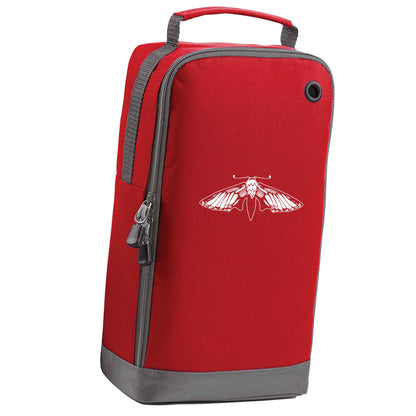 Moth illustration red sports shoe bag horizontal print